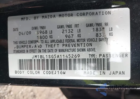 2010 Mazda Mazda3 I Touring z USA, uszkodzony, nr VIN JM1BL1SG5A1145269